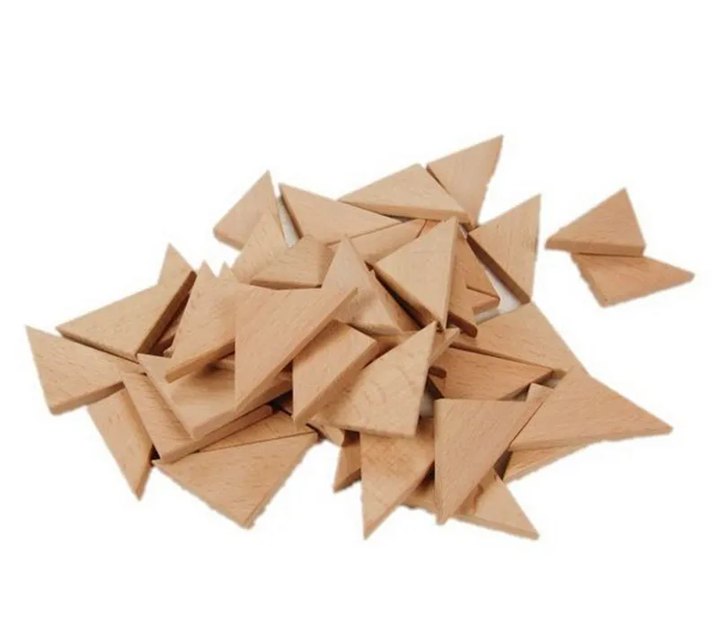 10 шт. бук, деревянный треугольник, Алмазный кубик, развивающий сборный блок, игрушки, поделки, геометрическая фигура, головоломка, настольная игра