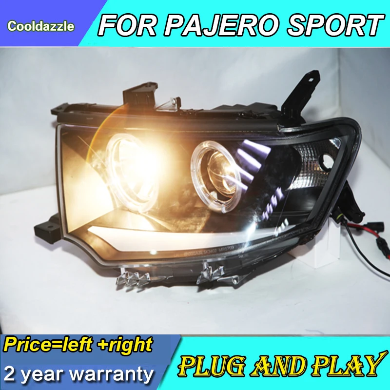 Для Mitsubishi Pajero Sport Montero Nativa Dakar CCFL фара с ангельскими глазами 2009 2010 2011 2012 2013 2014