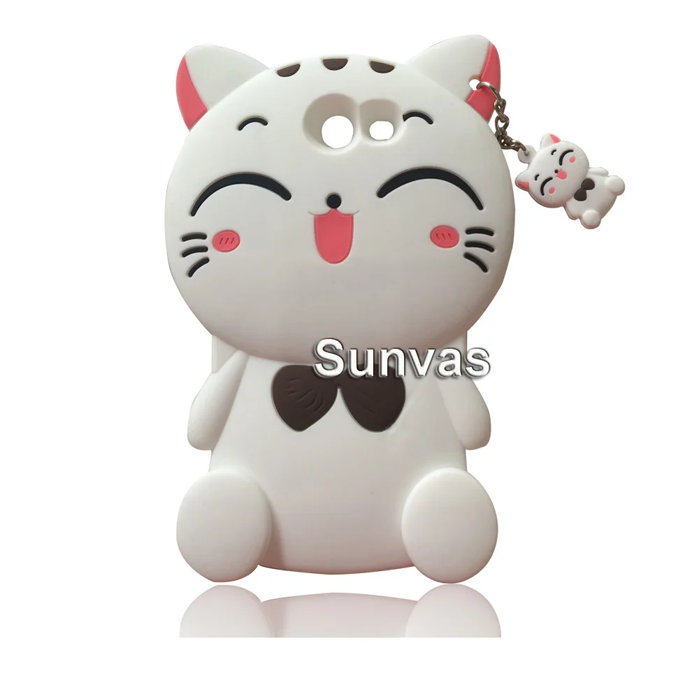 Для Samsung Galaxy A5 A520 3D с изображением из мультфильма Lucky Cat Мягкий силиконовый чехол для задней панели с логотипом в виде ракушки Fundas Coque Капа с единорогом - Цвет: White Lucky Cat