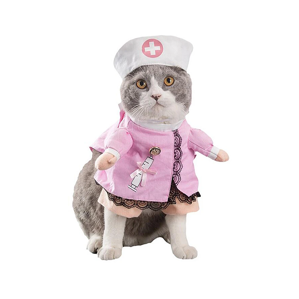 Творческий тенденция pet Одежда Костюм для кошки, собаки Косплей врач-медсестра костюм одежда на выход для развлечений на открытом воздухе фото