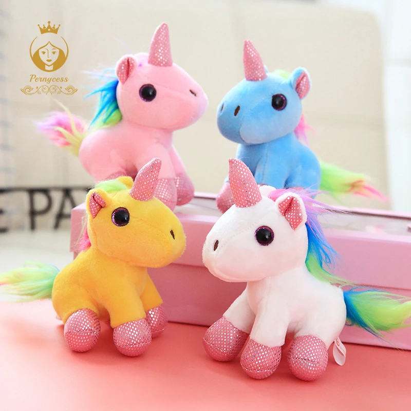 

1PCS 10cm Rainbow Unicorn Plush Toy, Kawaii Mini Unicorn Pendant, Kids Toy, Bag decoration