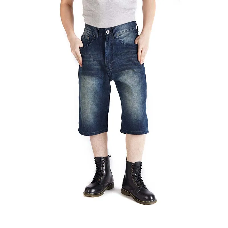Модные летние шорты мужские короткие джинсы Прямые Свободные мешковатые бордшорты хип-хоп шорты синие Большие размеры 30-46 Мужская одежда - Цвет: 1952 1