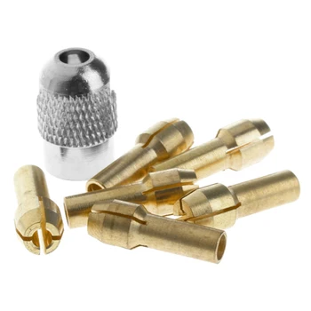 

7Pcs 1-3mm Brass Drill Chuck Collet Bits With Silver Nut For Dremel Rotary Tool