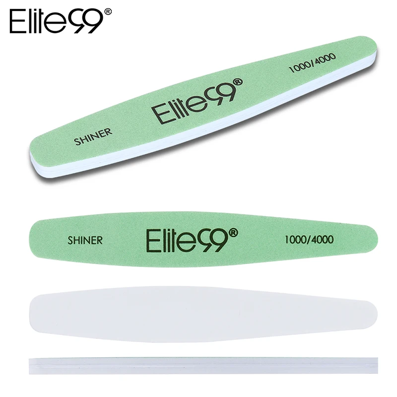 Elite99 пилочка для ногтей, для маникюра, педикюра зеленый буфера шлифовальный Файлы Маникюр 3 боковыми наждачной бумаги зернистостью 1000/4000 ногтей, для маникюра