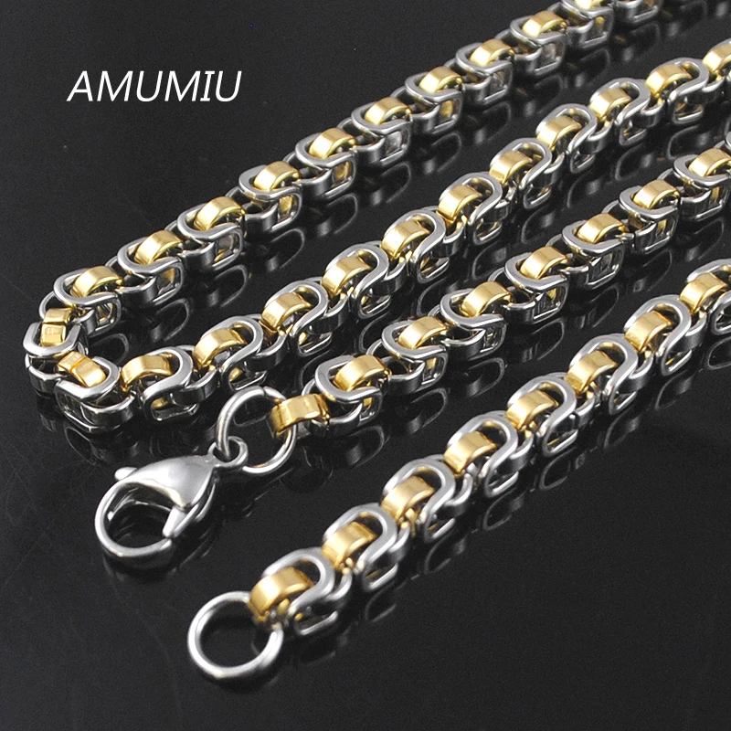 Мужская цепь AMUMIU из нержавеющей стали 316 45/50/55/60/65/70 см Серебряное/золотое/черное