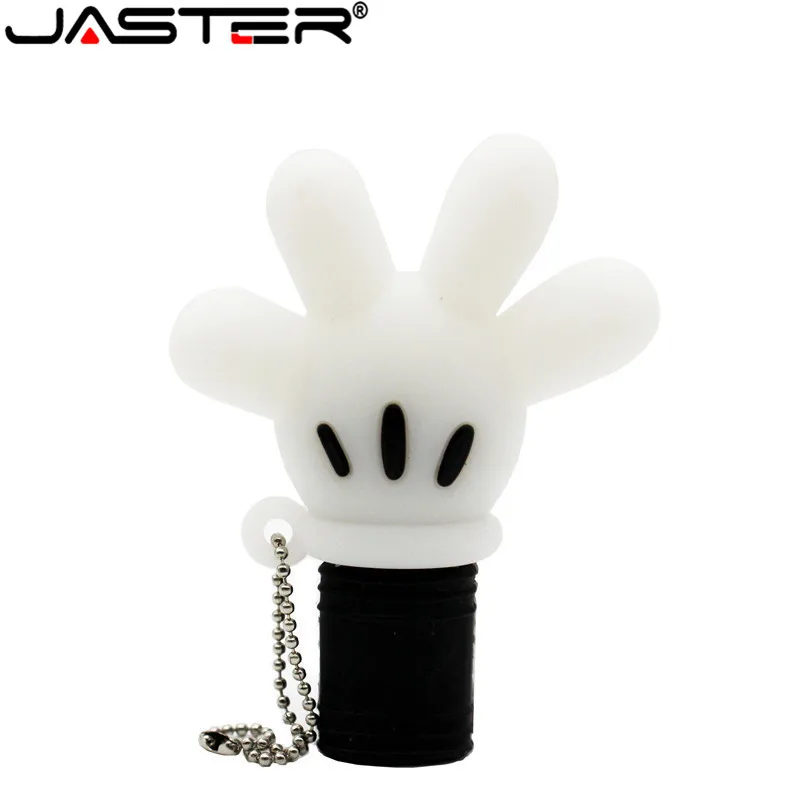

JASTER Cute Mickey hand pen drive Mickey Mouse glove usb flash drive pendrive 4GB 8G 16GB 32GB 64GB cartoon animal cat palm gift
