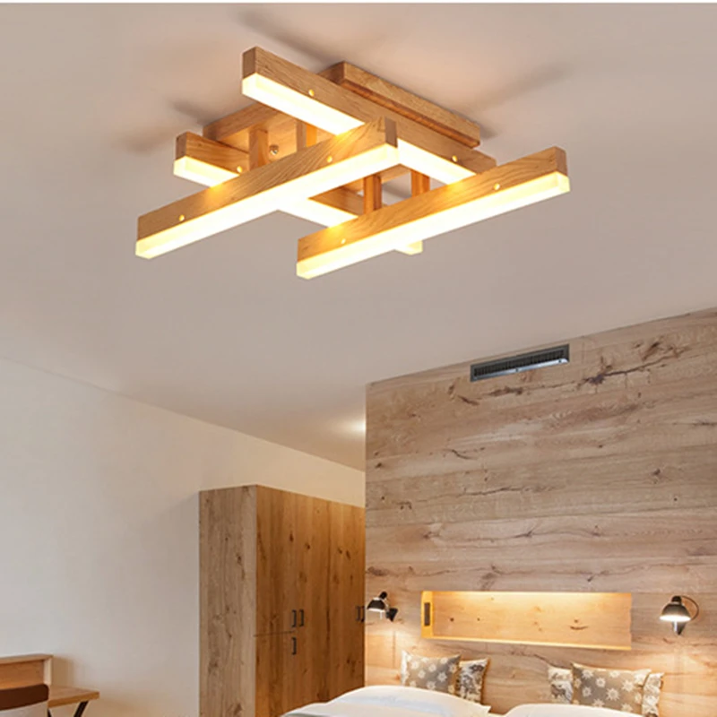 

Japan Led Ceiling Light Pandant Deco Wood Surface Mount For Bedroom Living room Kitchen Nordic Hanging Light Fixtures Luminaire