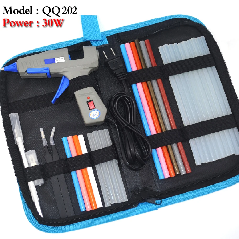 Free Shipping 6 IN 1 Glue Gun Set Electric Heat Hot Melt Crafts Repair Tool Professional DIY 30W with Sticks Children Gift | Инструменты
