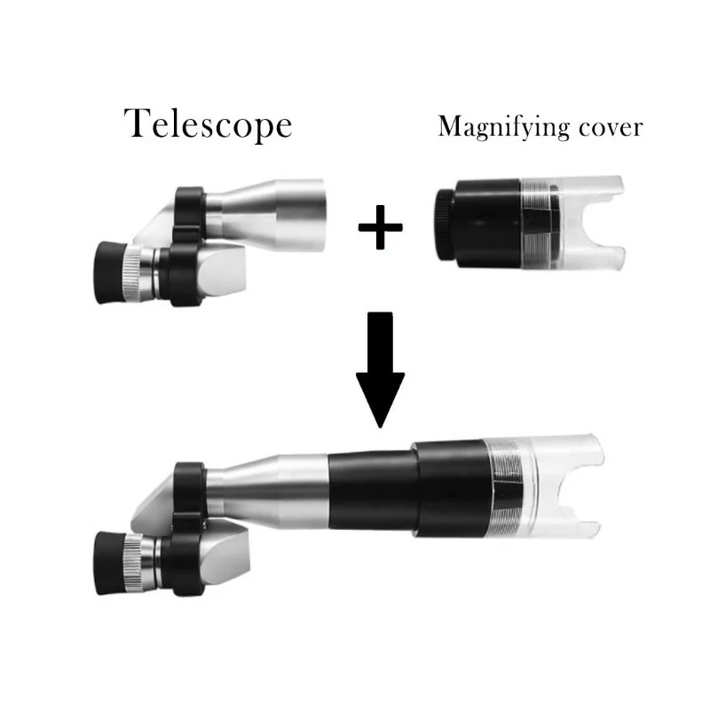 

Mini Pocket 8X20 Silver Microscope Telescope+Magnifier=Microscope Monocular Telescope Mini Monocular with Magnifying Hood