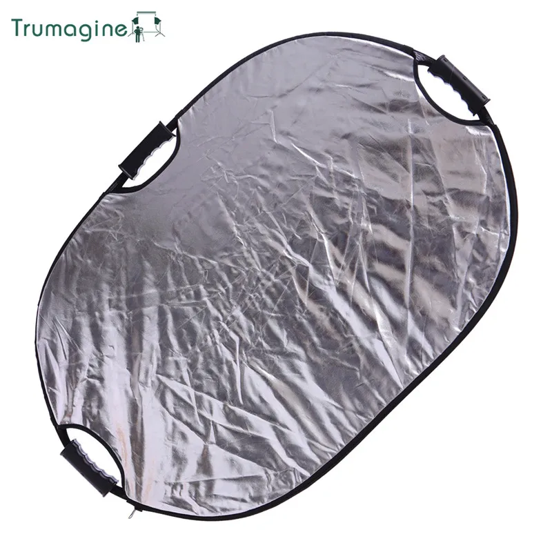 TRUMAGINE 90x120 см 2 в 1 серебристый/белый портативный складной овальный отражатель