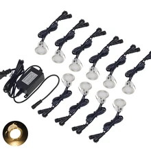 10PCS 32mm LED Deck Light Warm white Downlights Waterproof for Outdoor Garden Pathway Stairs Underground Lamp DC12V