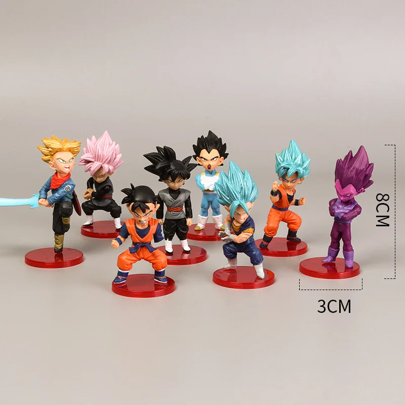 18 шт./лот 8 см Dragon Ball Супер Saiyan Goku Beerus Whis Vegeta Frieza Zamasu Frieza наборы фигурки модель игрушки