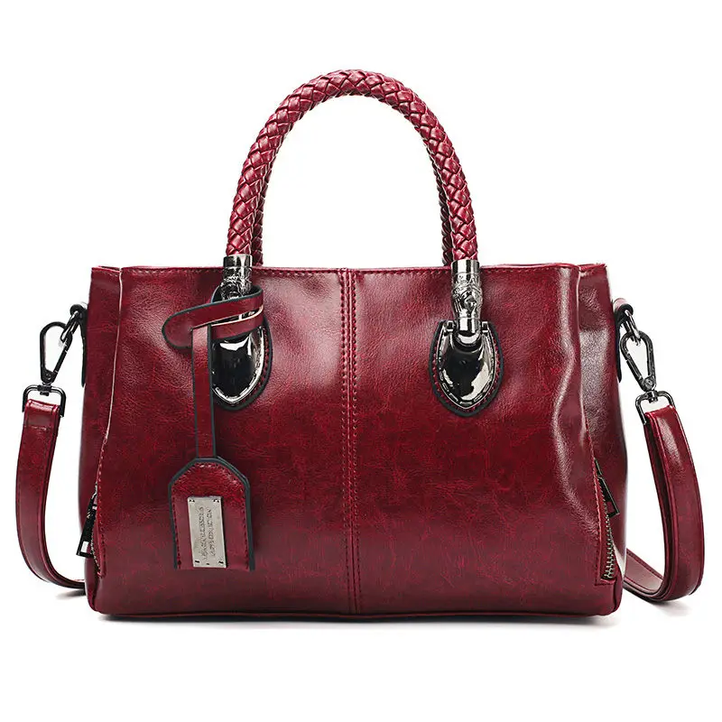 Стиль, модные сумки для женщин, высокое качество, кожаные сумки, сумки через плечо для женщин,, Женская Повседневная Сумка-тоут, женская сумка - Цвет: Red Wine
