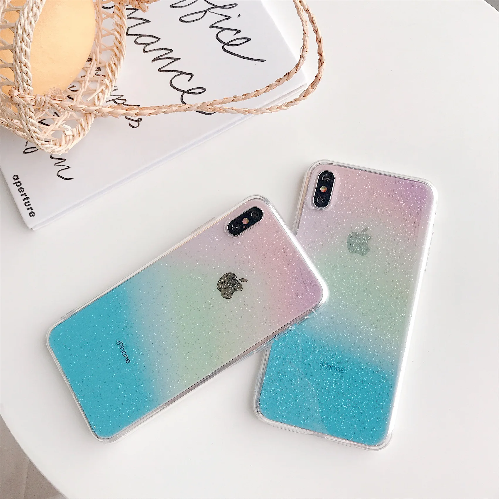 

Glitter Bling Gradient Soft TPU Cases for iPhone X XR Xs Max 8 7 6 6S Plus Luxury Cute Transparent Clear Phone Shell Back Cover