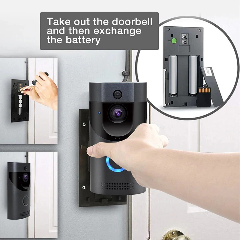 Smart WiFi Video Doorbell Camera Visual with Chime Night