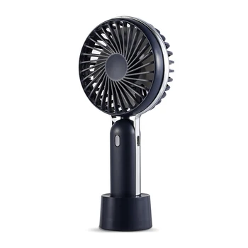 

Portable Usb Rechargeable Mini Fan Suitable For Outdoor Handheld Silent Small Fan Black And Silver Side