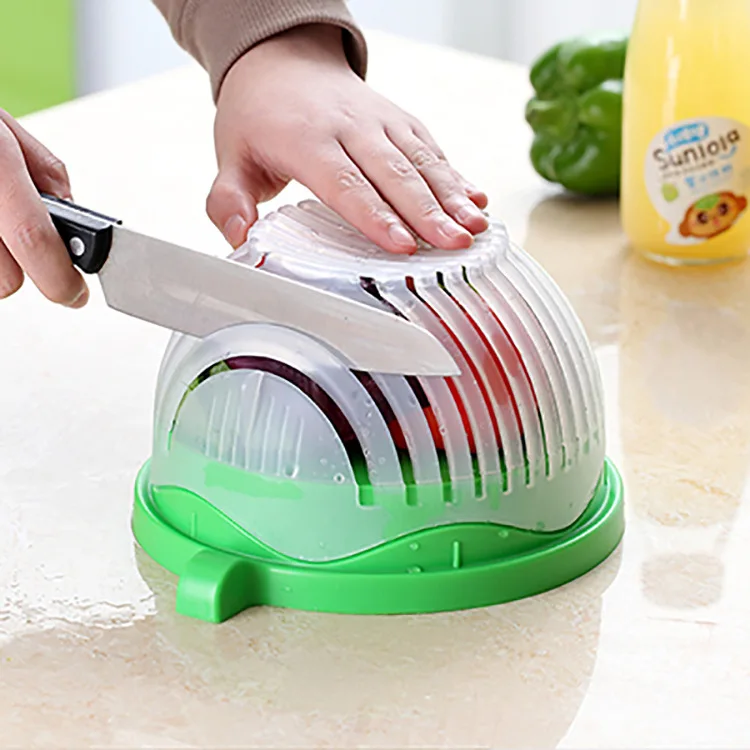 60 Seconds Easy Salad Cutter Bowl Easy Salad Maker Kitchen Tools Fruit