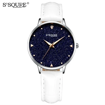 

S2SQURE Business Starry Sky Quartz Women Watches Leather Bracelet Ladies Watch Fashion Casual Wristwatches Relojes Para Mujer