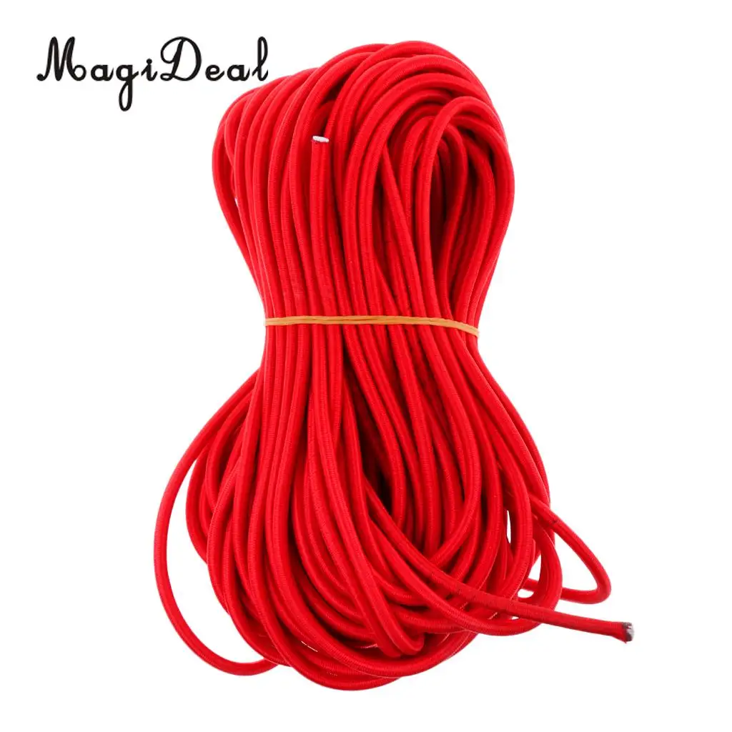 MagiDeal 6mm Red Heavy Duty Elastic Bungee Rope Shock Cord Tie Down Kayak Camping Boating Trailers Tarpaulin Caravan Canopy DIY 
