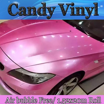 

Pearlescent Gloss PINK Vinyl Car Wrap Film With Air Bubble Free Shell Candy PINK Glossy PROTWRAPS Car Styling Graphics 1.52*20M