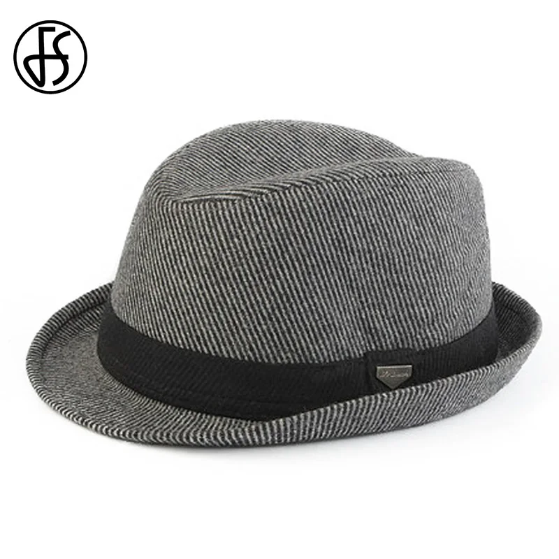 Chapeau Fedora Homme En Laine - Style Années 20, Gangster, Bord Court, Rayures Fines