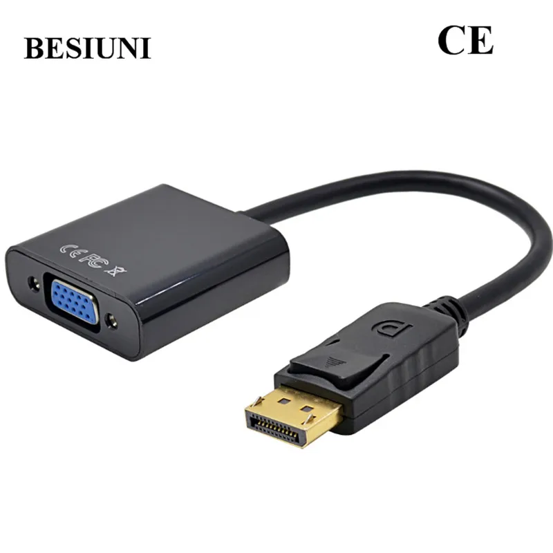 

BESIUNI DisplayPort DP To VGA Adapter Cable Professional For Apple MacBook Air Pro iMac Mac Mini Thunderbolt