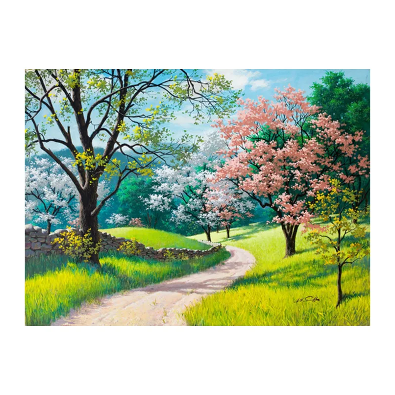 5D Diamond Painting Landscape Picture of Rhinestones Handmade Full Embroidery Cross Stitch 4 Seasons Scenery | Дом и сад