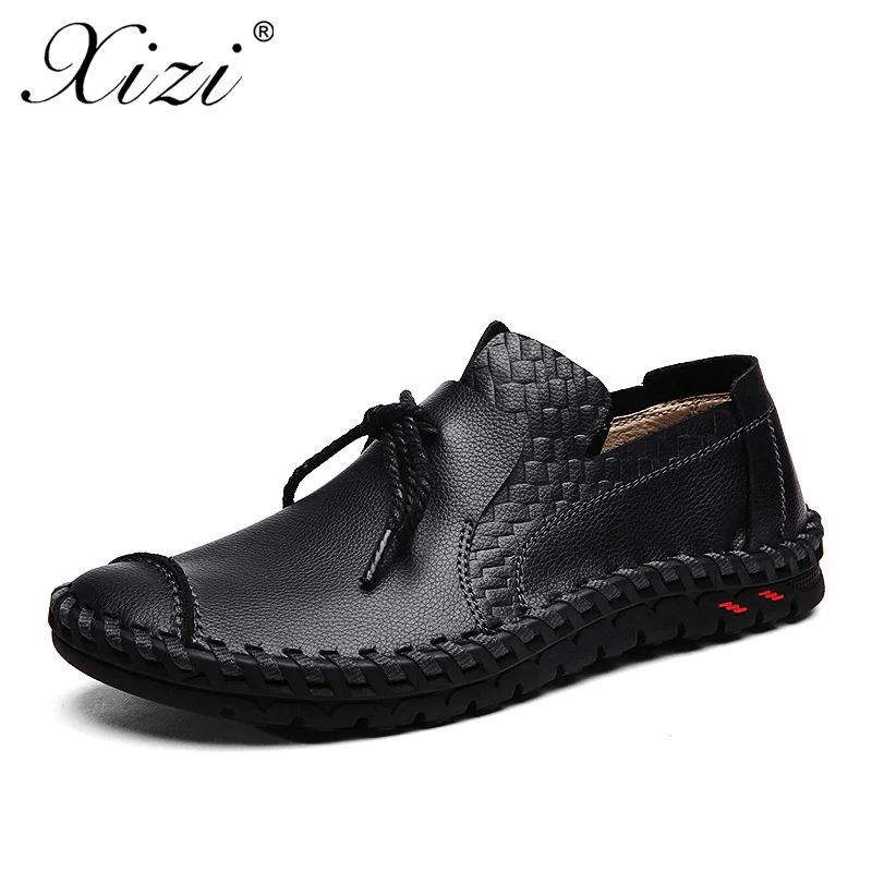 

XIZI Men Casual Leather Shoes Fashion Handmade Outdoor Walking Shoes For Men Flat Driving Moccasins chaussures homme boat shoes