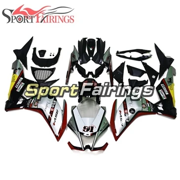 Мотоцикл Обтекатели для Aprilia RSV4 1000 2010 2011 2012 2013 впрыскивание, АБС-пластик комплект белый красный желтый Черные корпуса - Цвет: Painting 4