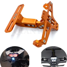 Универсальный фрезерный станок с ЧПУ алюминиевый мотоцикл номерной знак кронштейн держатель с светодиодный светильник для Suzuki GSXR 600 750 1000 K1 K2 K3 K4 K5 K6 K7