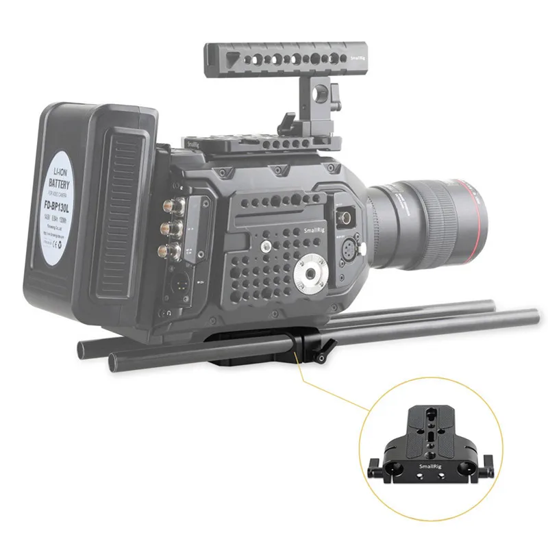 Braçadeira para Sony Placa de Base com Dual Smallrig Câmera 15mm Haste Ferroviário Fs7 e sony a7 Series e canon C100 e c300 e c500 e panasonic Gh5 1674 - Image 2