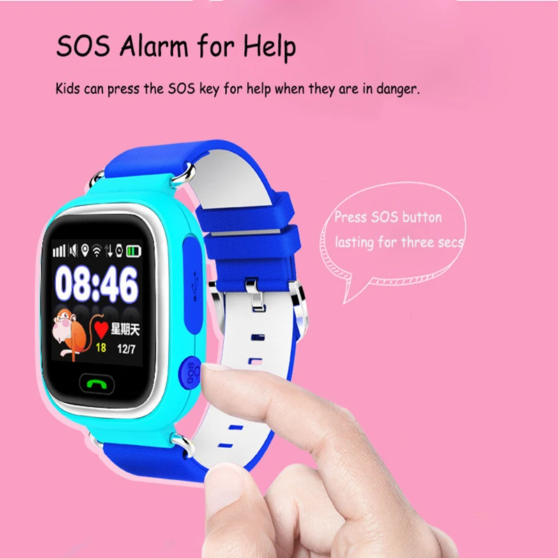 

Zwater Q90 Smart watch Touch Screen WIFI Positioning Locator for Kid Safe Anti-Lost Children Smart Wrist Watch