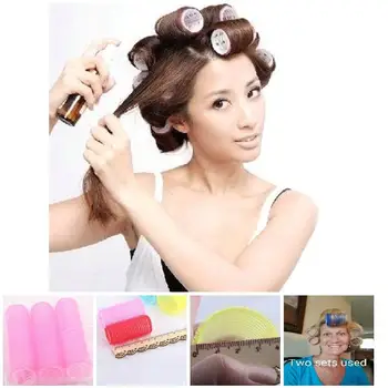

2019 Hot 6Pcs/Set Big Self Grip Hair Rollers Cling Any Size DIY Hair Curlers Random Color Hot Mdf