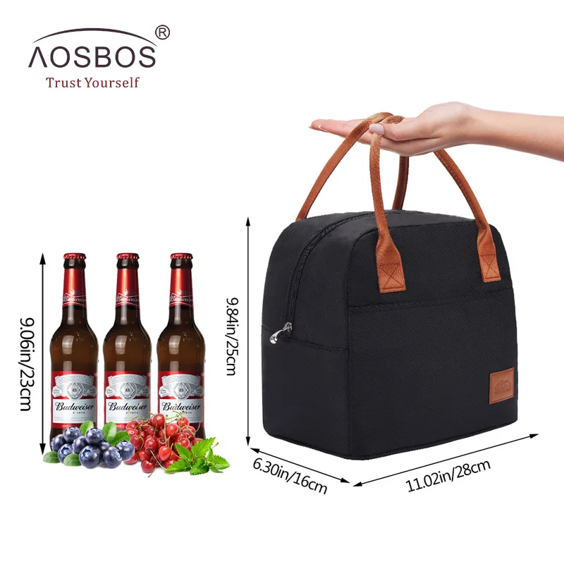 Fashion Portable Cooler Lunch Bag Thermal Insulated Travel Tote Bags Large Food Picnic Lunch Box Bag For Men Women Kids