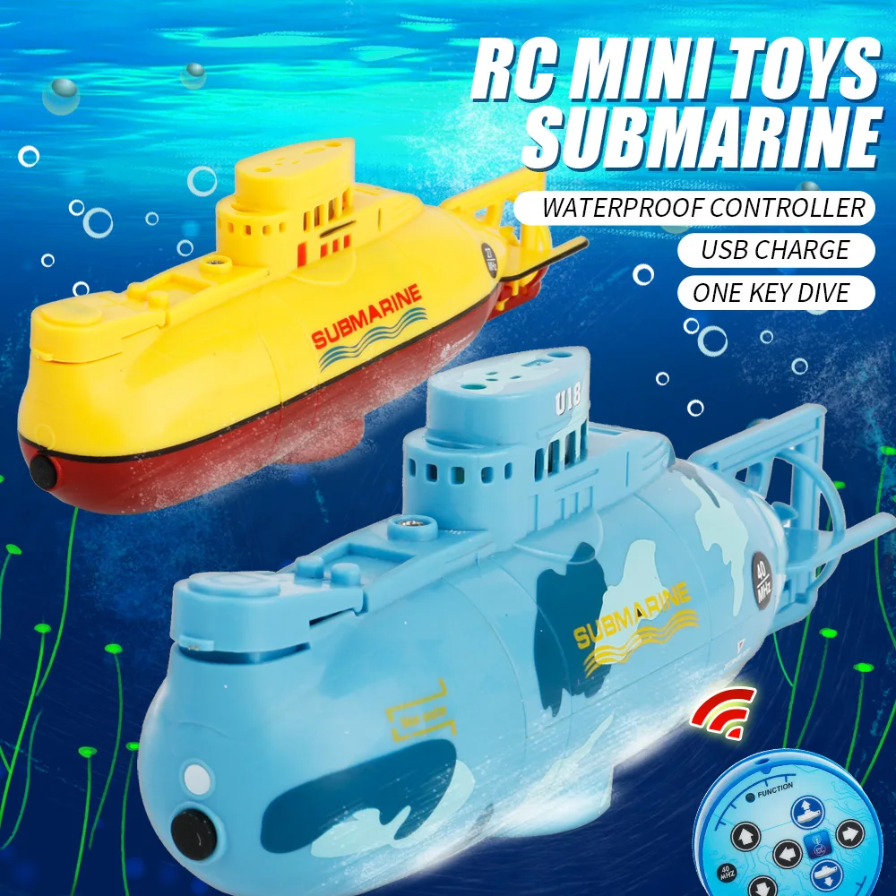 MiNi Remote Submarine Toy Boat Model Depth 360° Rotation 6CH 40mhz / 27mhz RC Boat Submarine Toys For Children Gift 2