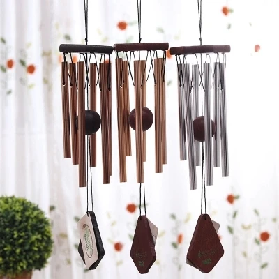 

Nordic Music Wind Chimes Metal Pipe Wood Ornaments Door Decoration Japanese Style Outdoor Garden Pendant Creative Birthday Gift