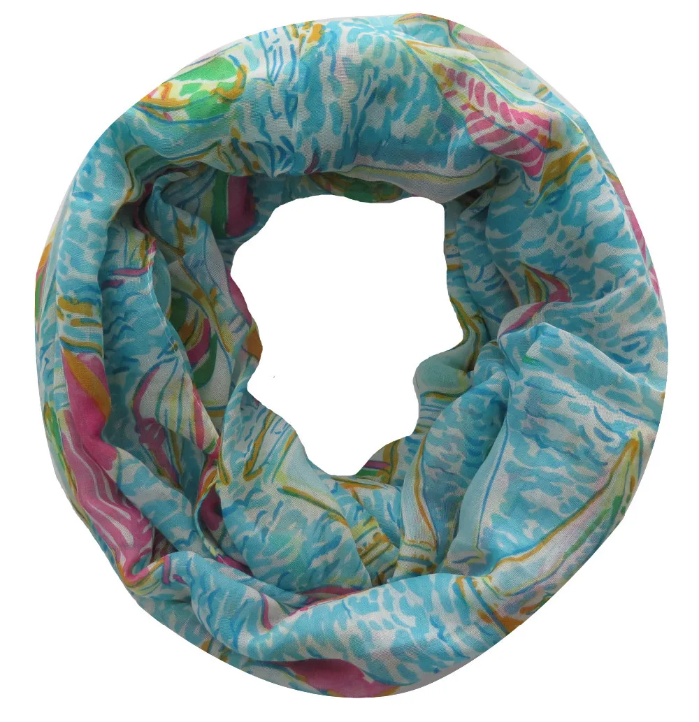 Sailboat sea print infinity loop scarf free shipping in women s