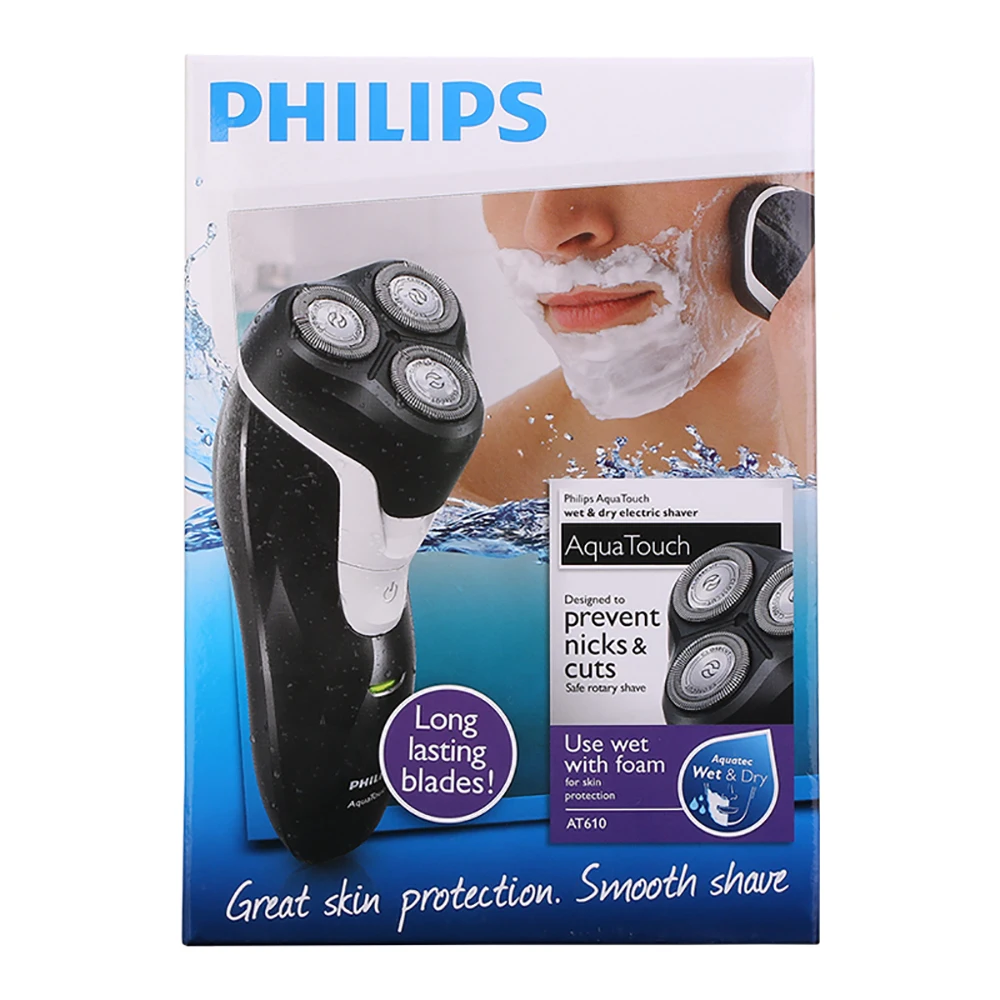 Электрическая Бритва Philips с тройным Лезвием AT610 функцией сухой и влажной