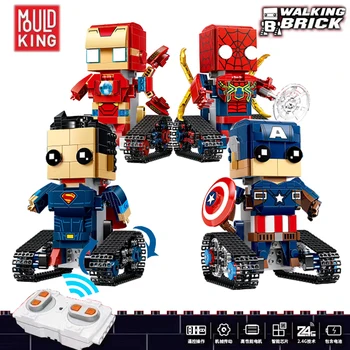 

Marvel Super Heroes Remote Robot Iron Man Spiderman Superman Captain America Figures Blocks Legoing Building Toy For Kids