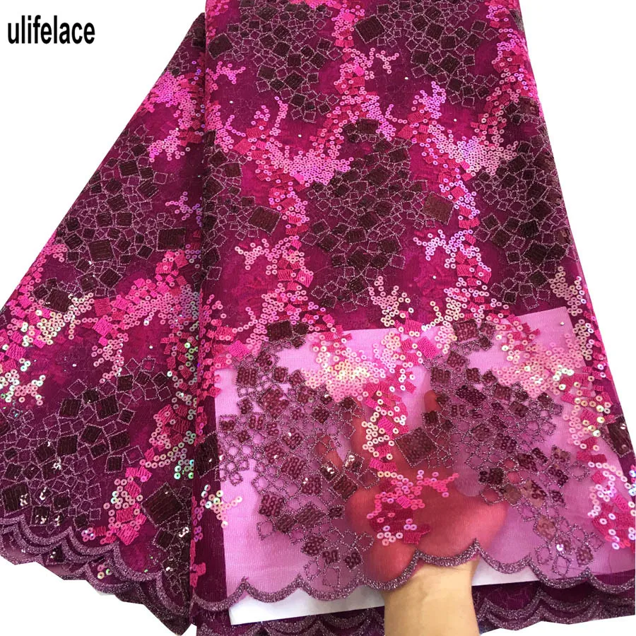 latest african laces 2019 High quality Allover Multicolor Sequins rich Tulle Mesh french lace Nigerian garment fabrics F4 2084|Кружево| |