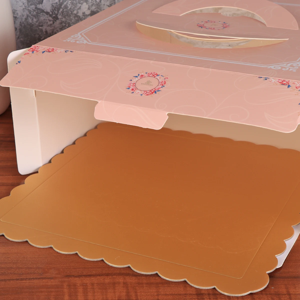 1 шт. коробки для тортов и пирожных Портативный оберточная бумага для кексов коробка для выпечки одноразовая пища контейнеры для пирожных для вечерние 6/8/10 дюймов