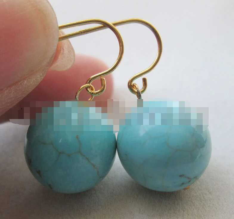 

hot sell new - 1102 perfect round turquoise earring