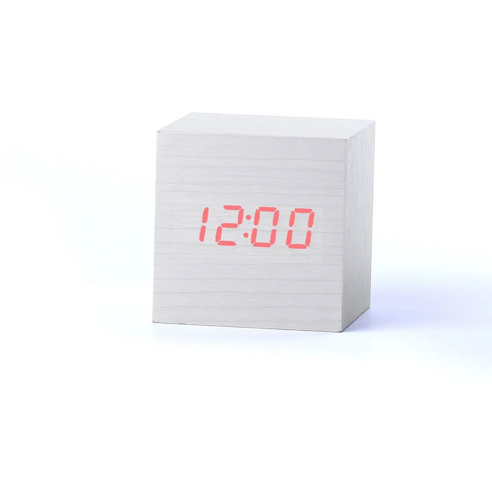 Chinese Style Sound Control Wooden Wood Square LED Alarm Clock Desktop Table Digital Thermometer Wood USB/AAA Clock Chinese Style Sound Control Wooden Wood Square LED Alarm Clock Desktop Table Digital Thermometer Wood USB/AAA Clock
