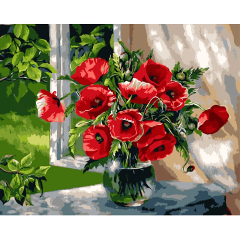 5D Diy Diamond Painting rhinestones Christmas decorations for Home decor Diamond embroidery Poppy flower Diamond mosaic Cross stitch