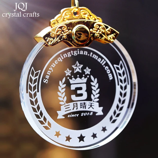 US $8.72 Customized Crystal Medal Sports Awards Sandblasting Logos & Words For Personalized DIY Gifts Home D