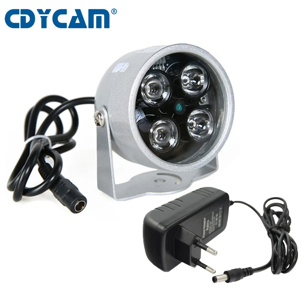 CDYCAM CCTV светодиодный S 4 Массив ИК светодиодный осветитель CCTV инфракрасный Водонепроницаемый ночного видения для поддержка камеры безопасности Удлинительный кабель - Цвет: LED with Plug