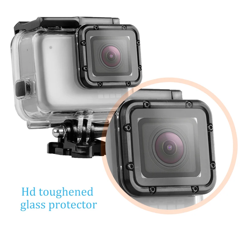 Водонепроницаемый защитный чехол для камеры Gopro Hero 7 белый/серебристый дайвинга