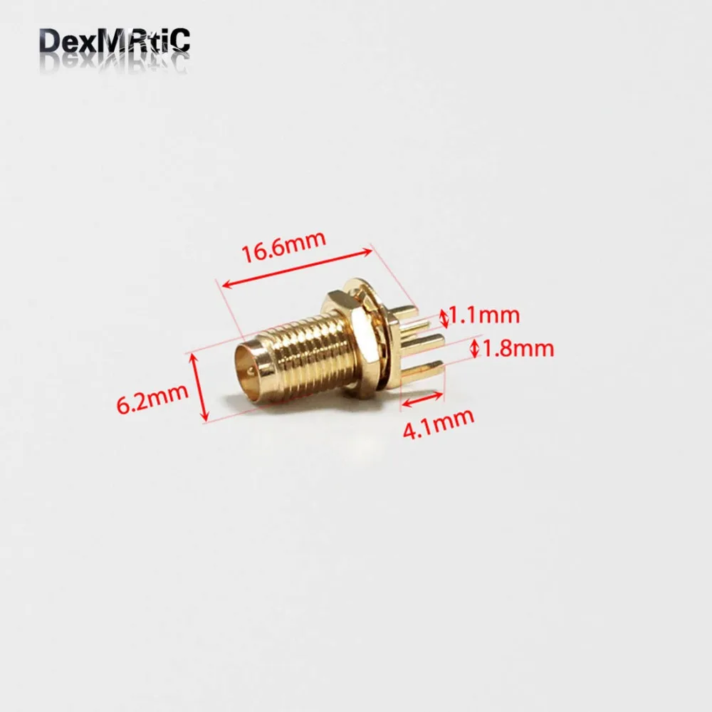 1 шт. RP-SMA Conenctor RPSMA гнездо Гайка RF коаксиальный разъем Конец Запуска PCB кабель прямой позолоченный