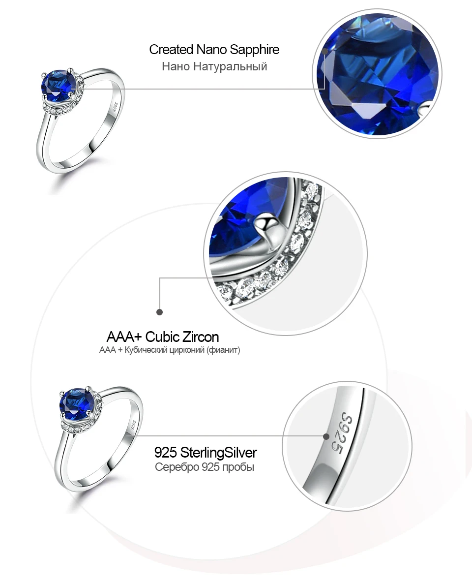 UMCHO Sapphire 925 sterling silver rings for women RUJ090S-1-pc (7)