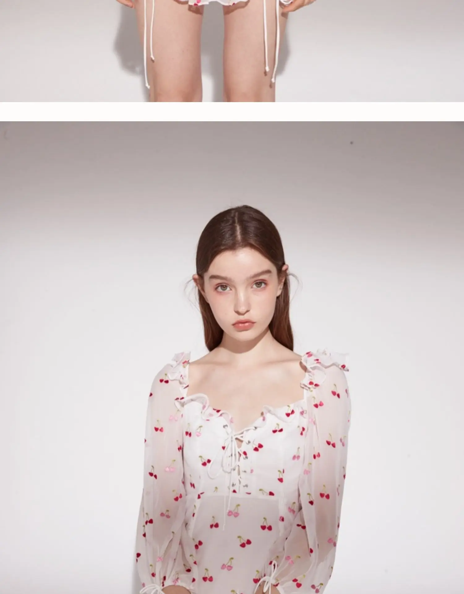 EASYSMALL For Love Lemons женское летнее платье высокого класса с высокой талией, Вишневое кружевное платье с рюшами и рукавами-фонариками